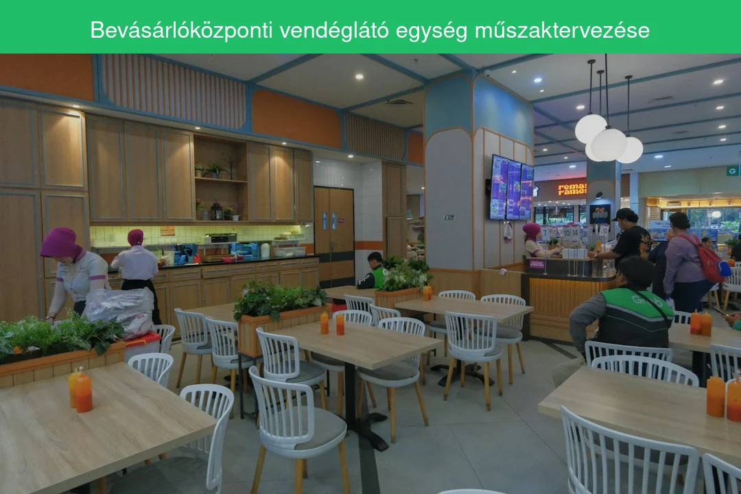 Bevásárlóközponti vendéglátó egység műszaktervezése